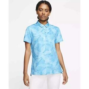 Nike Women’s Dry Fit UV Fairway Floral Golf Shirt in Blue. Size XL